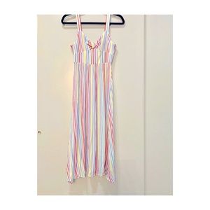 Multi-color Striped Midi Dress